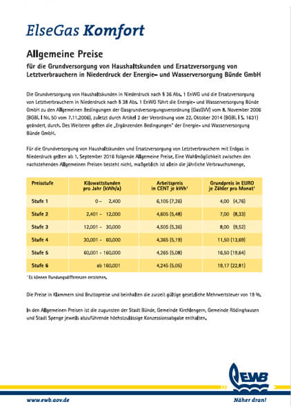 ElseGas Komfort - Energie- und Wasserversorgung Bünde GmbH